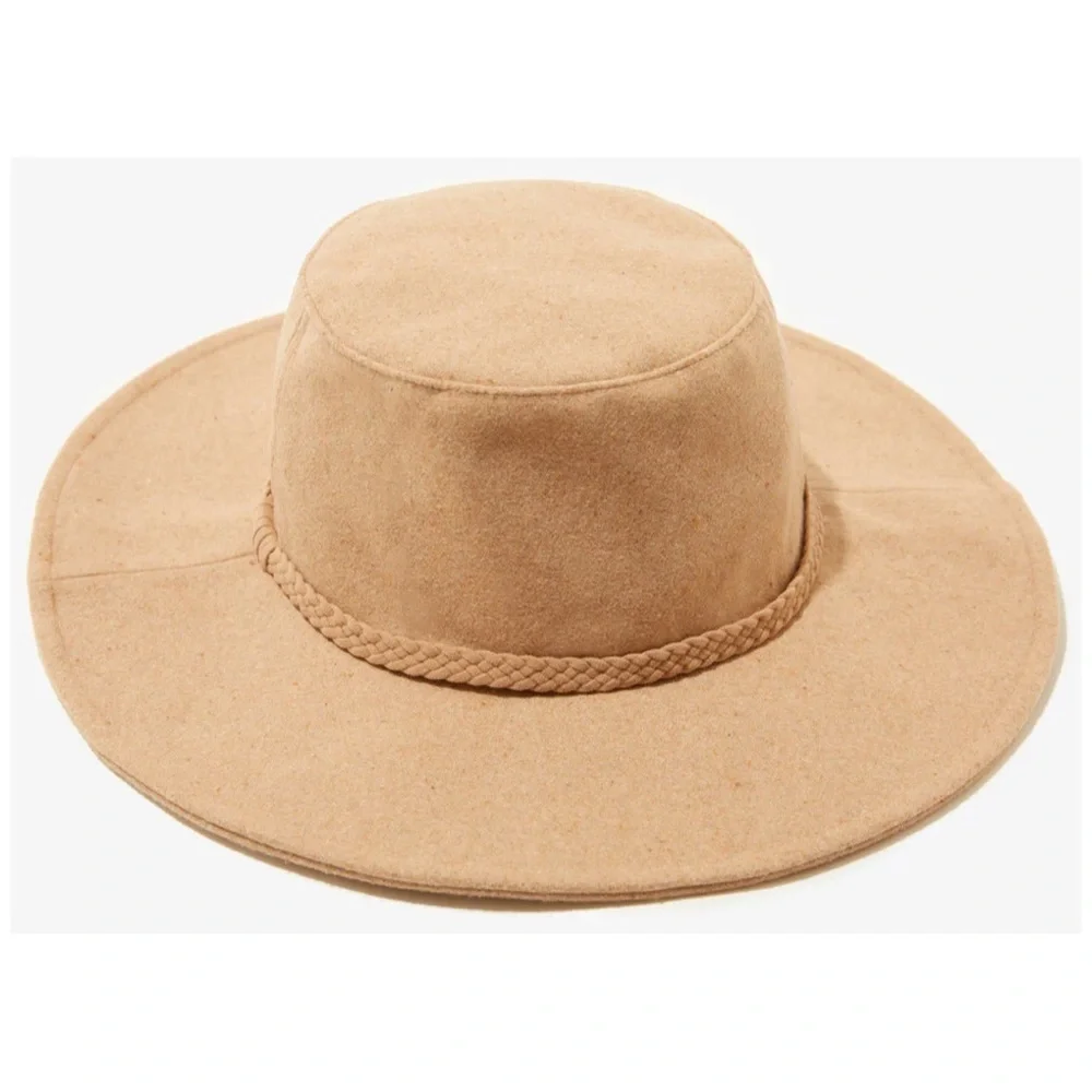 NWT - ASN Hats “Harper” Floppy Boater Felt Festival Hat